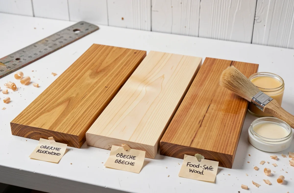 Échantillons de bois exotiques sûrs pour meuble enfant avec finition cire naturelle