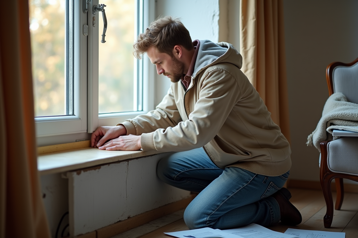 Jeune homme appliquant de l